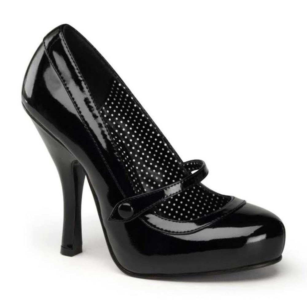 Pinup Couture Cutie 02 Black Patent Heels